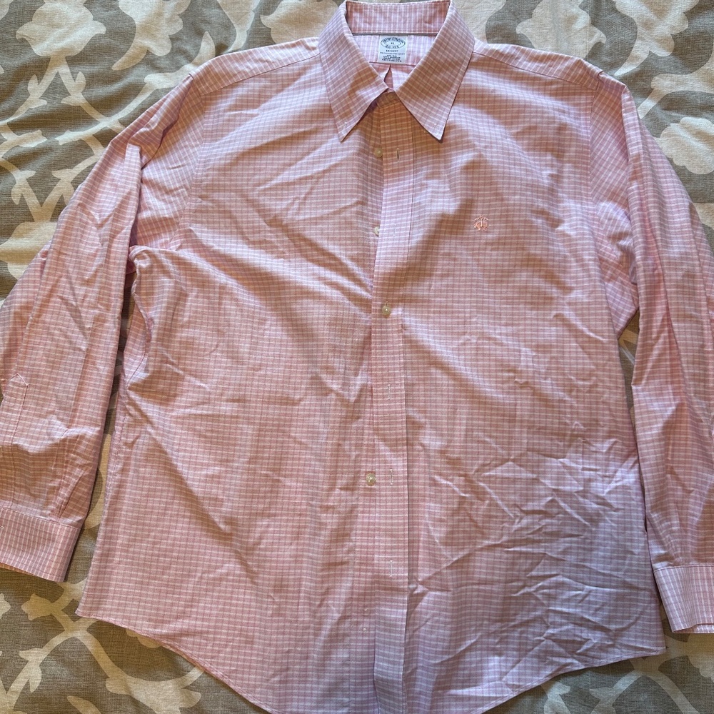 Brooks Brothers Stretch Cotton Non-Iron Oxford Polo Button Down Collar Shirt